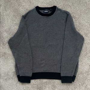 Chaps Men's Black and Gray Crewneck Sweater Size XL